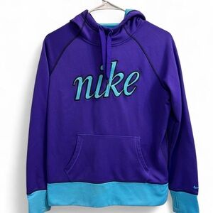 Blue and purple Nike Thermafit embroidered hoodie